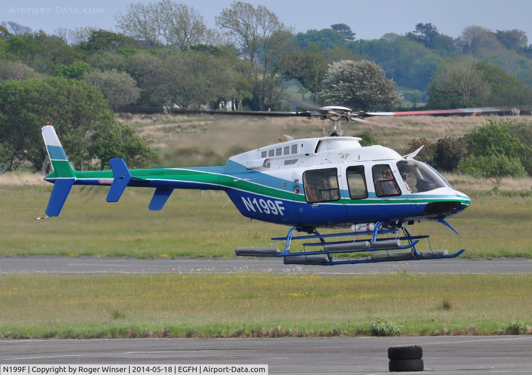 N199F, 2003 Bell 407 C/N 53574, Brief visit by a Bell 407 helicopter.