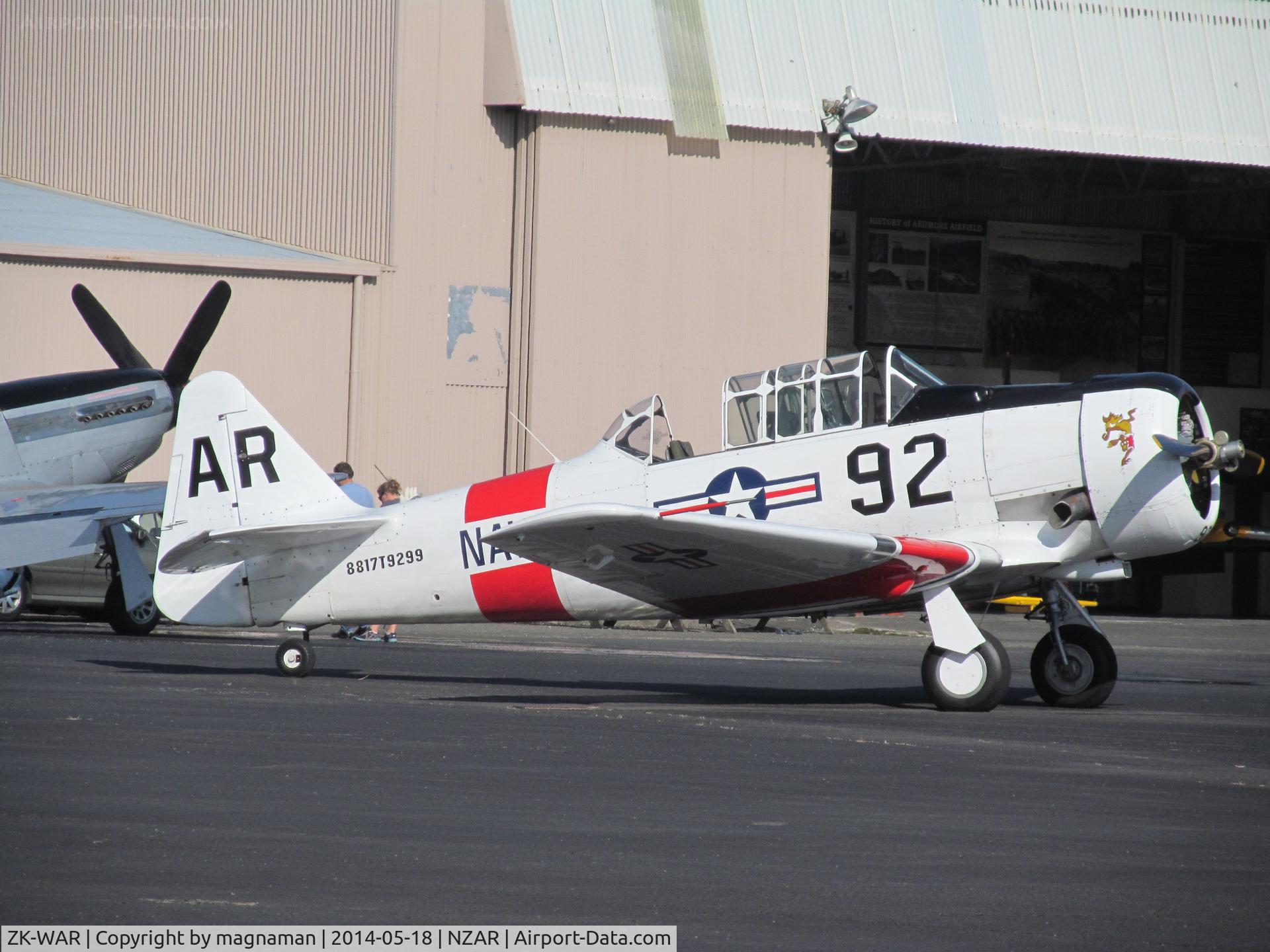 ZK-WAR, North American AT-6D Harvard III C/N 88-16506 (42-84725), Out in sunshine along with its 