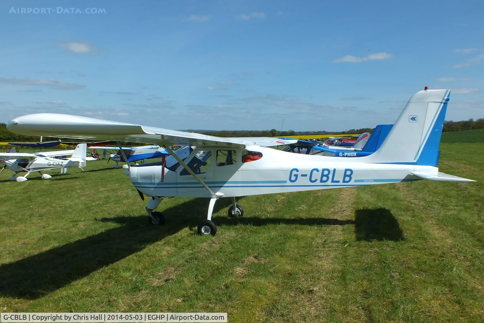 G-CBLB, 2002 Tecnam P-92EM Echo C/N PFA 318-13770, at the 2014 Microlight Trade Fair, Popham