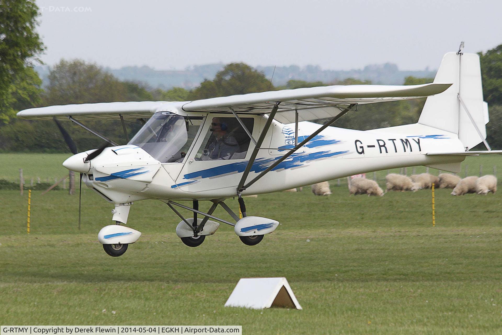 G-RTMY, 2005 Comco Ikarus C42 FB100 C/N 0502-6655, Seen landing on runway 28 at EGKH.