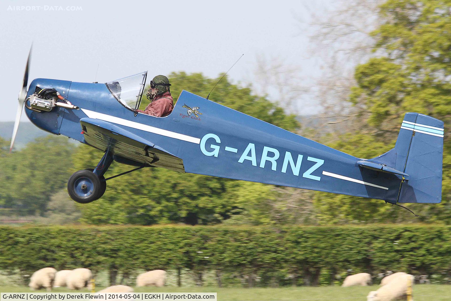 G-ARNZ, 1961 Rollason Druine D.31 Turbulent C/N PFA 579, Seen departing runway 28 at EGKH.
