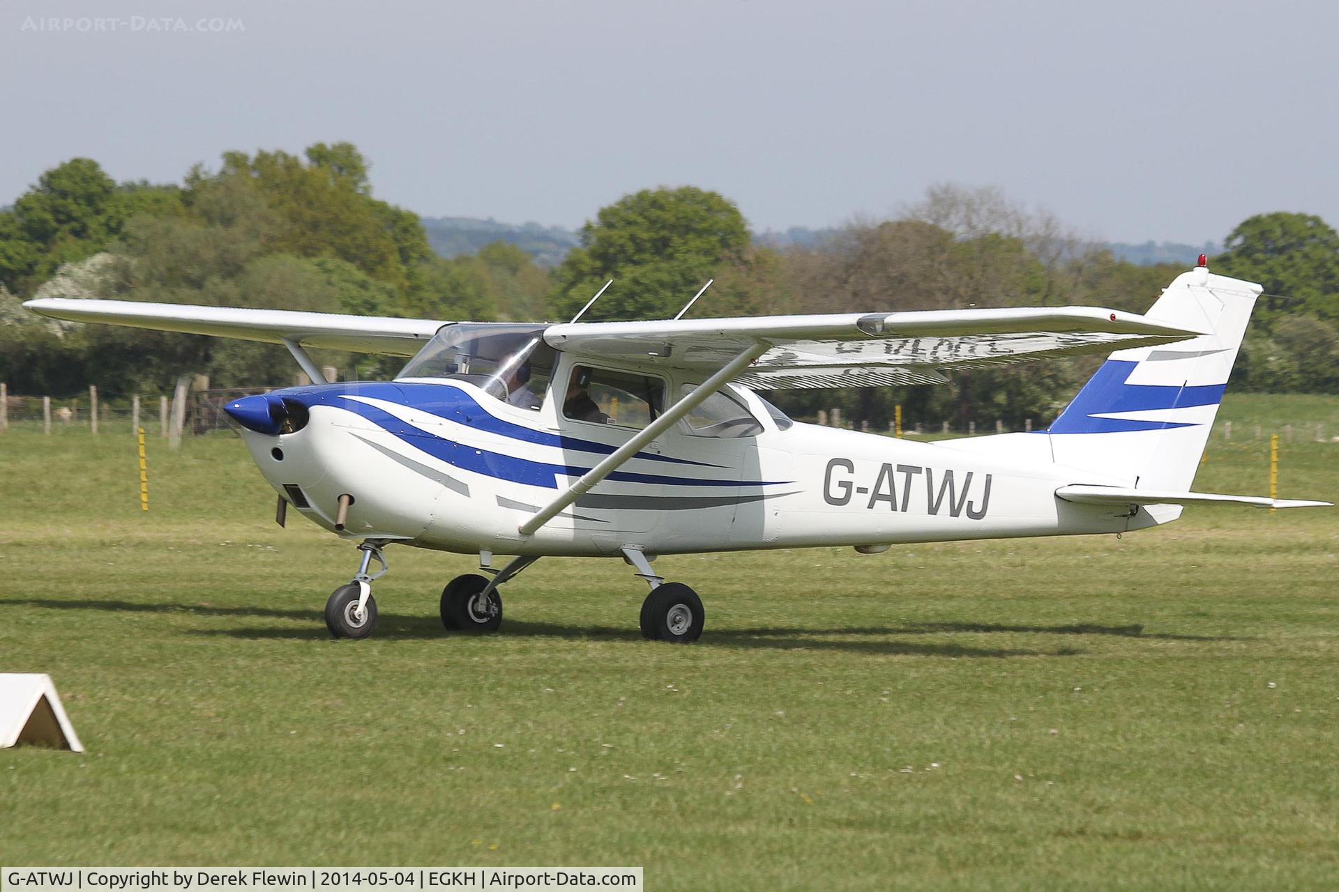 G-ATWJ, 1964 Reims Cessna F172F Skyhawk C/N 0095, Seen departing runway 28 at EGKH.