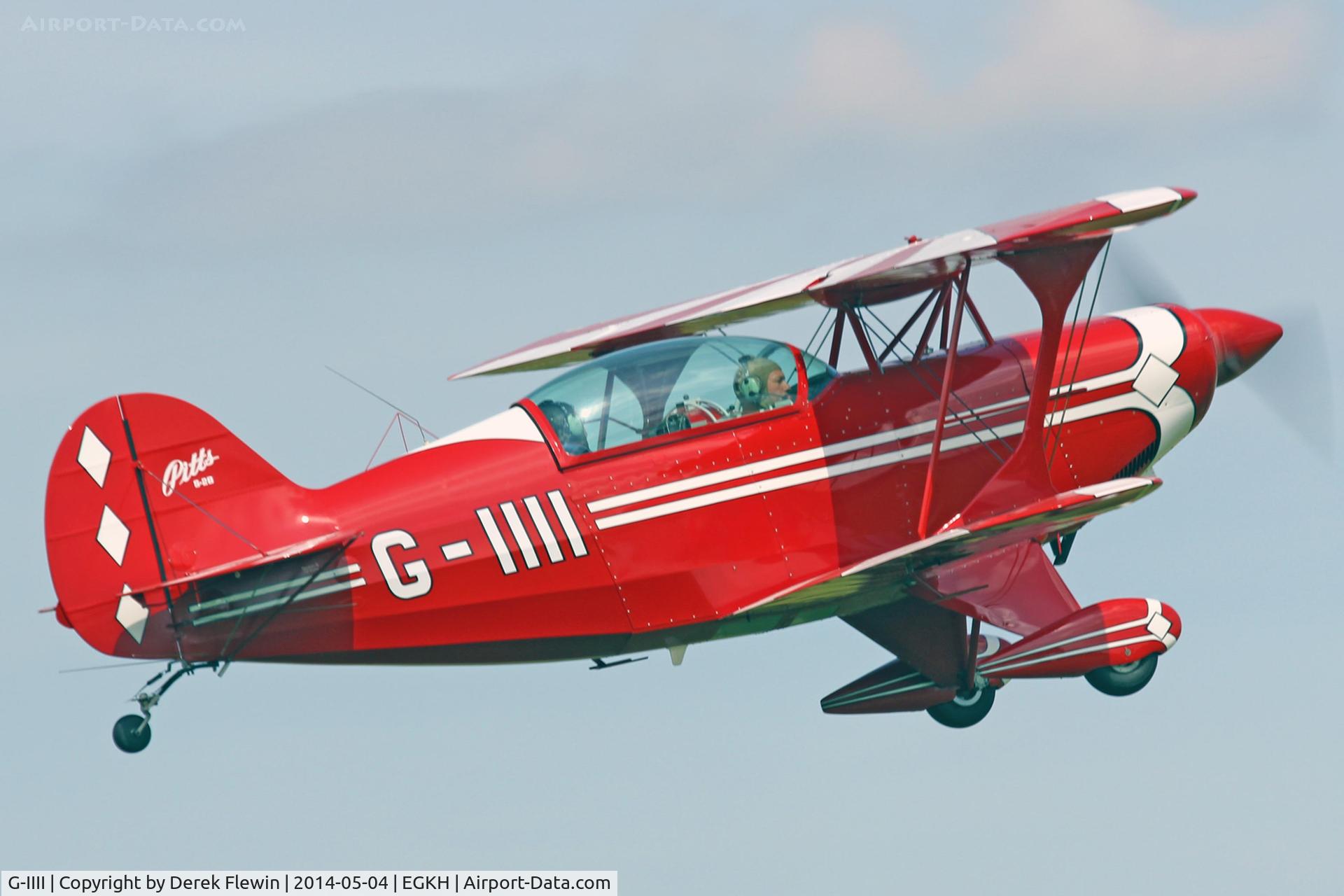 G-IIII, 1983 Pitts S-2B Special C/N 5010, Seen departing runway 10 at EGKH.
