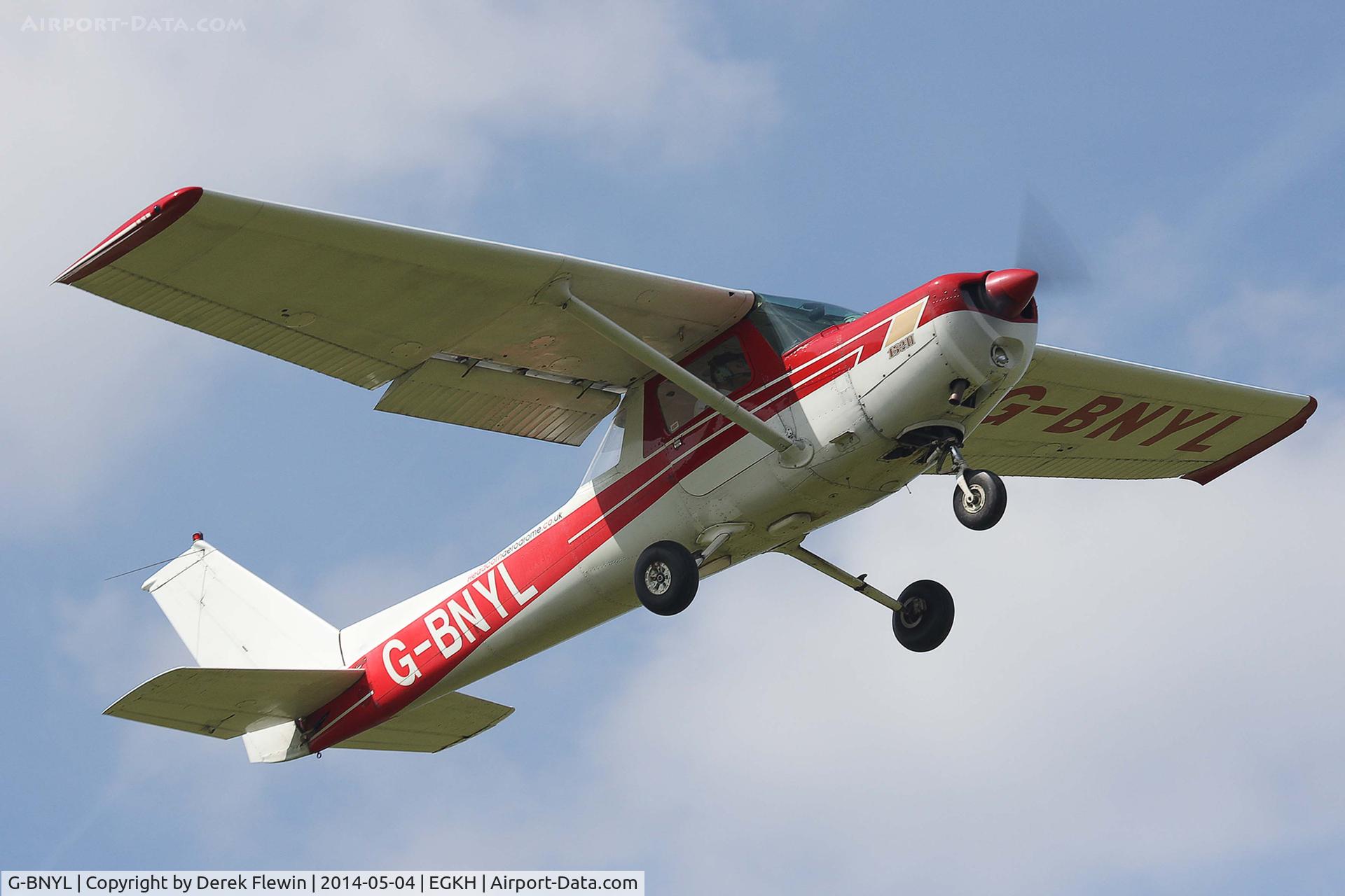 G-BNYL, 1977 Cessna 152 C/N 152-80671, Seen departing runway 10 at EGKH.