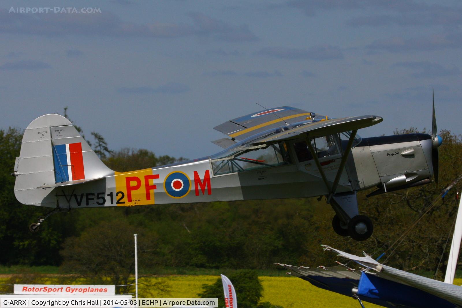 G-ARRX, 1946 Auster 6A Tugmaster C/N 2281, at the 2014 Microlight Trade Fair, Popham
