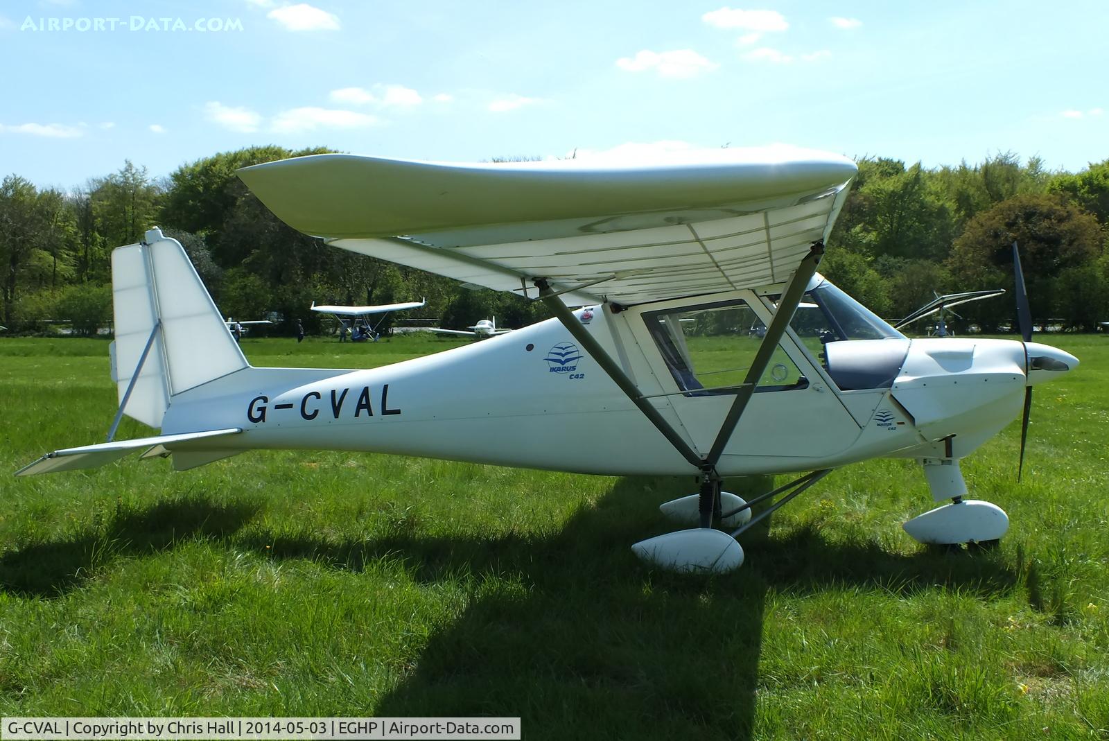 G-CVAL, 2006 Comco Ikarus C42 FB100 C/N 0608-6836, at the 2014 Microlight Trade Fair, Popham