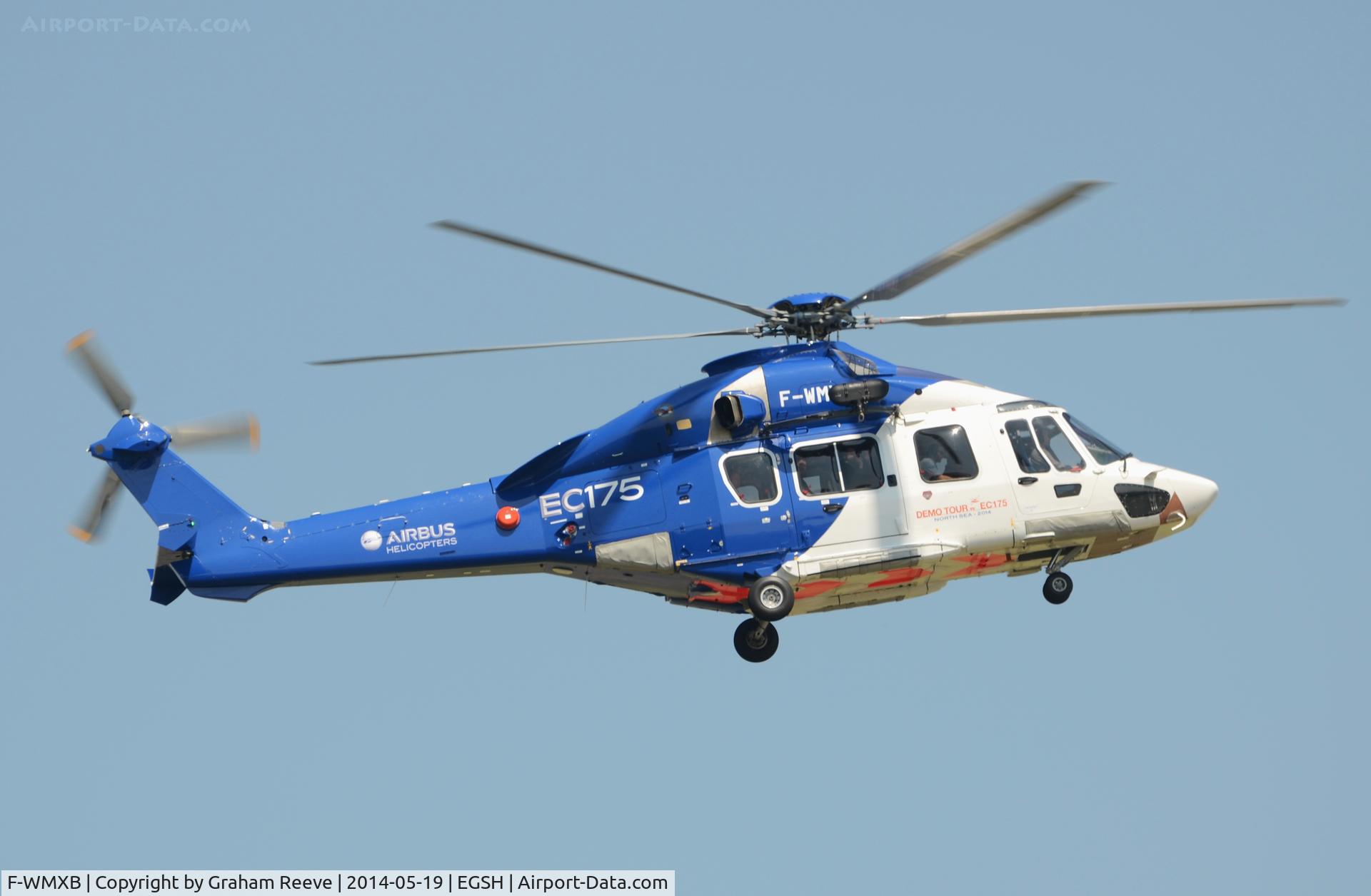 F-WMXB, Airbus Helicopter H175M C/N 5001, About to land at Norwich.
