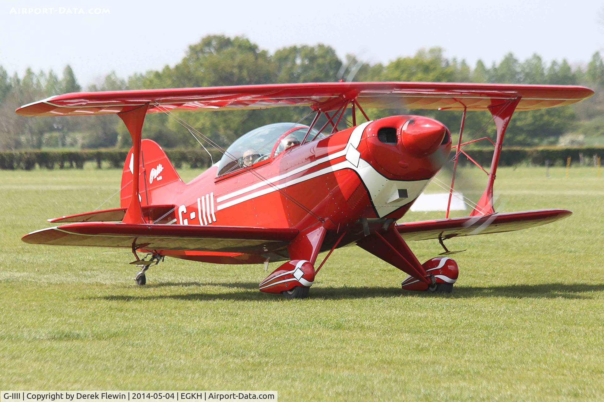 G-IIII, 1983 Pitts S-2B Special C/N 5010, Seen shortly after landing on runway 10 at EGKH.