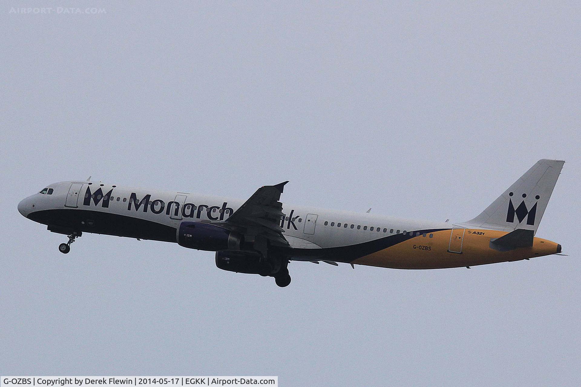 G-OZBS, 2001 Airbus A321-231 C/N 1428, Seen pulling out from runway 26R at EGKK.