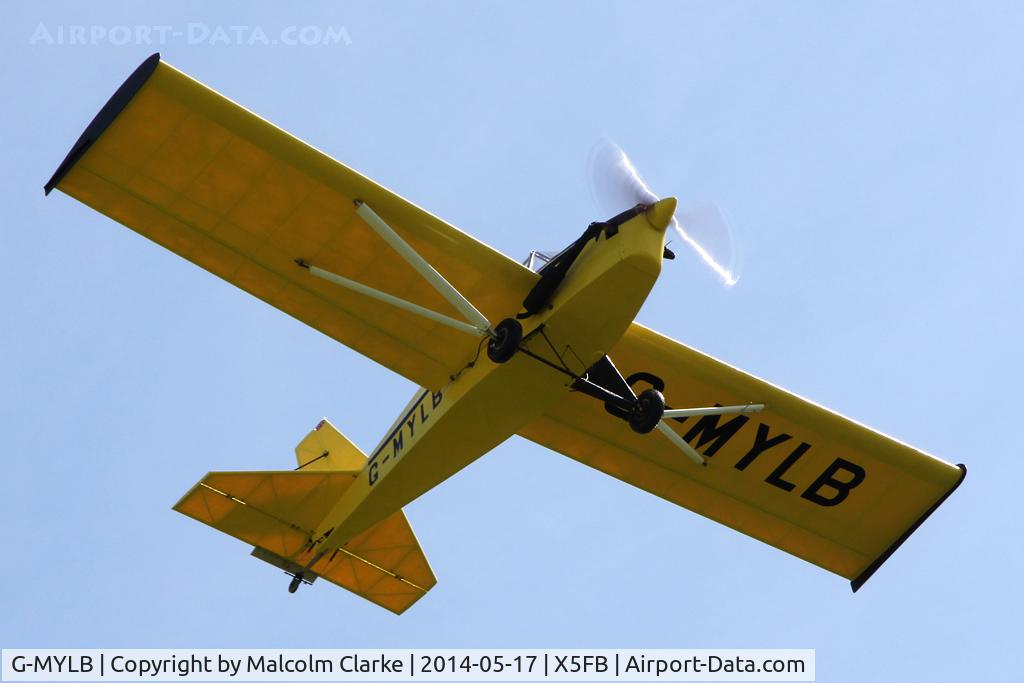 G-MYLB, 1993 Team Mini-Max 91 C/N PFA 186-12419, Team Minimax 91. Now flying in her new colour scheme, Fishburn Airfield, May 2014..