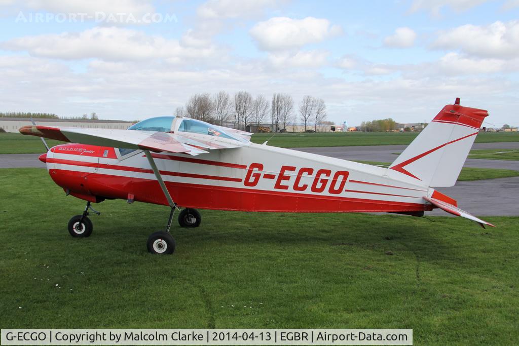 G-ECGO, 1966 Bolkow Bo-208C Junior C/N 599, Bolkow BO-208C Junior at The Real Aeroplane Club's Early Bird Fly-In, Breighton Airfield, April 2014.