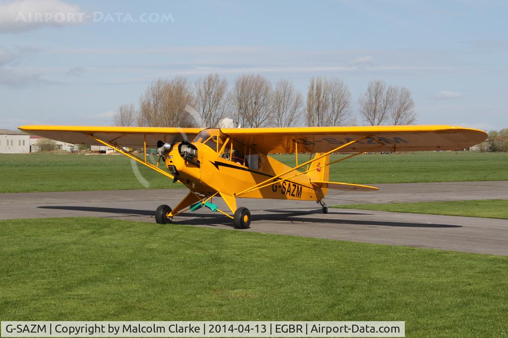 G-SAZM, 1946 Piper J3C-65 Cub Cub C/N 18584, Piper J3C-65 at The Real Aeroplane Club's Early Bird Fly-In, Breighton Airfield, April 2014.