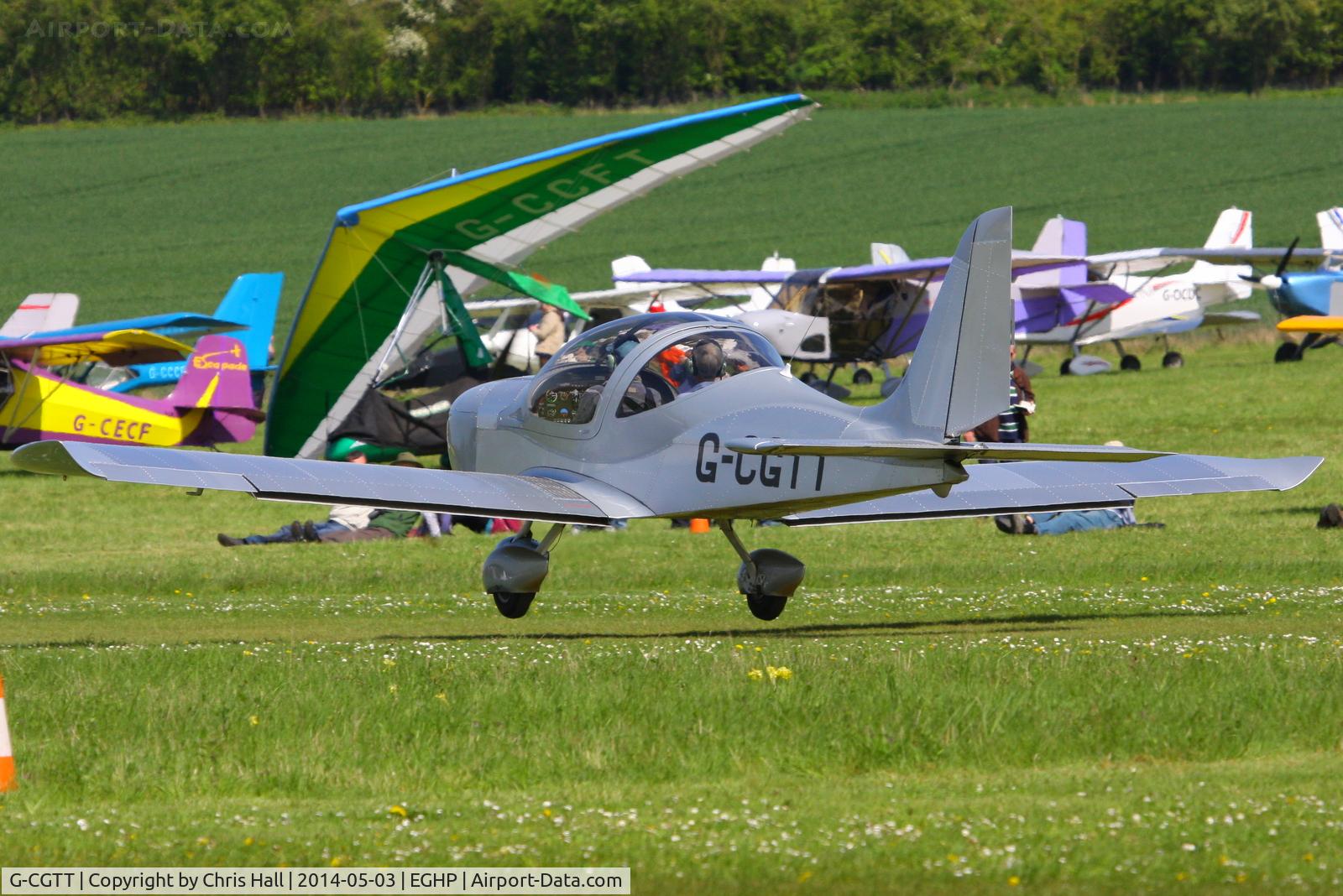 G-CGTT, 2011 Aerotechnik EV-97 Eurostar SL C/N LAA315B-14985, at the 2014 Microlight Trade Fair, Popham