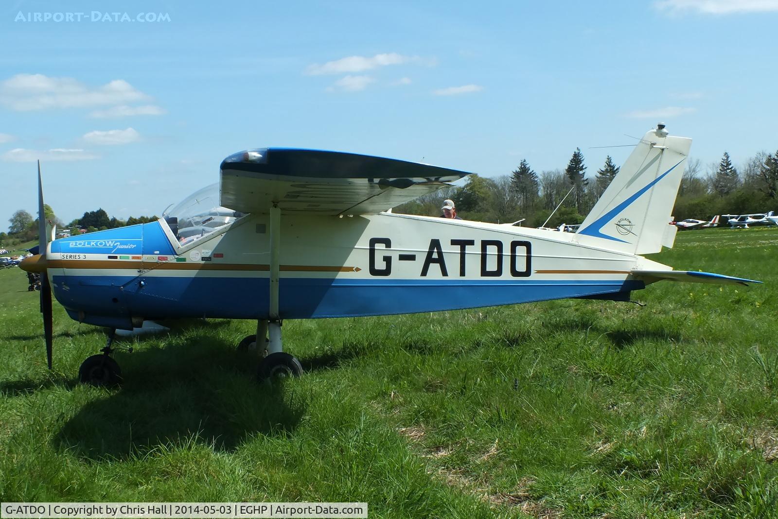 G-ATDO, 1965 Bolkow Bo-208C Junior C/N 576, at the 2014 Microlight Trade Fair, Popham