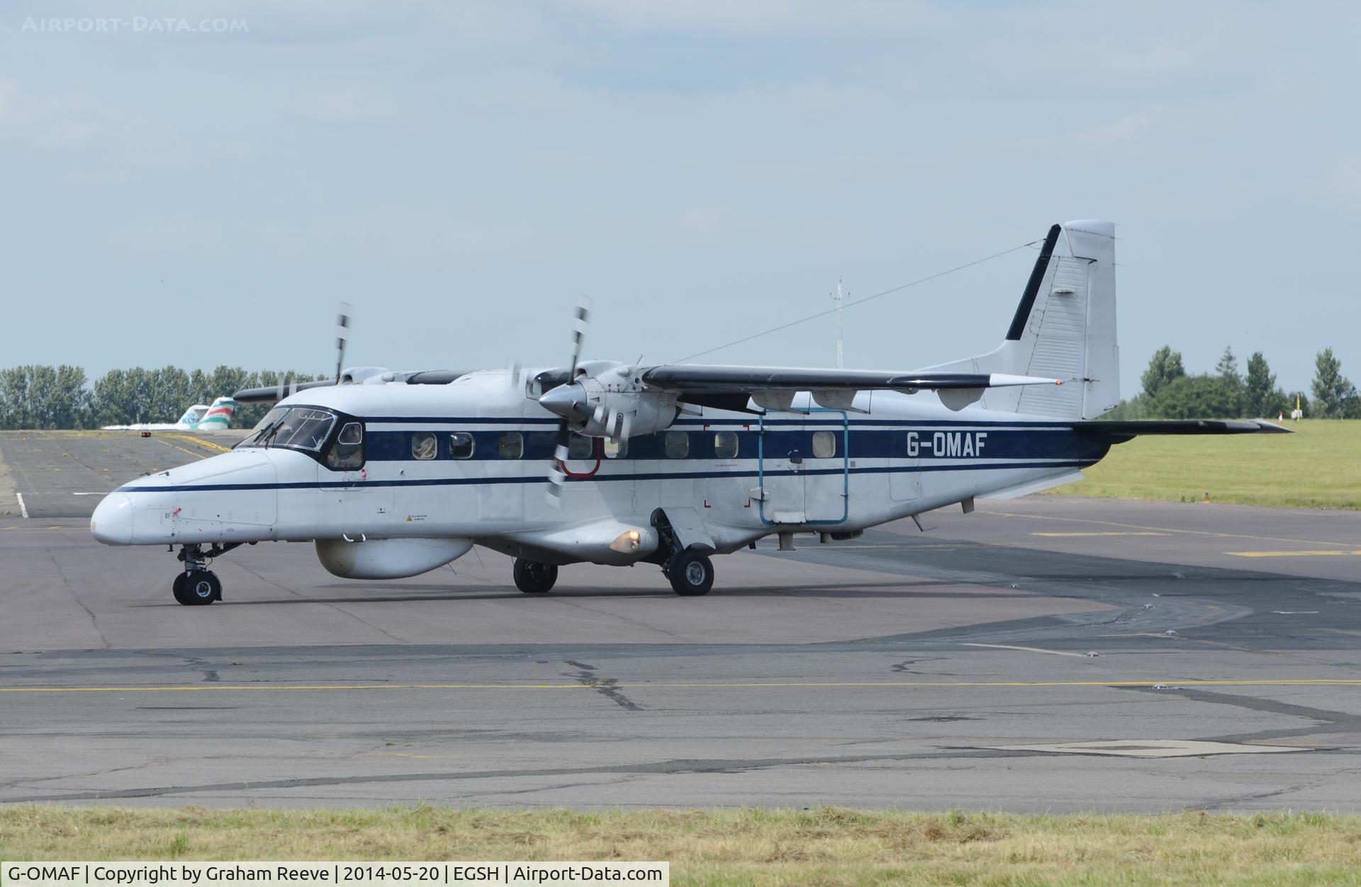 G-OMAF, 1986 Dornier 228-202K C/N 8112, Just landed.