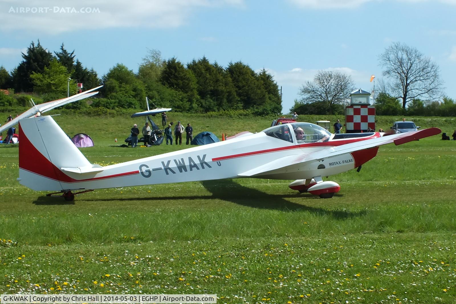 G-KWAK, 1995 Scheibe SF-25C Falke C/N 44581, at the 2014 Microlight Trade Fair, Popham