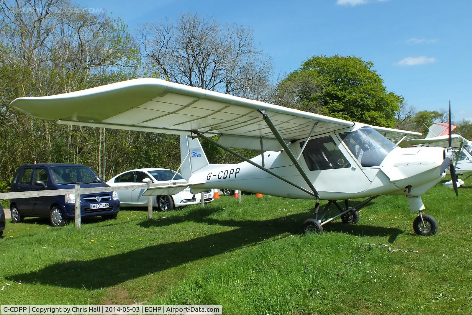 G-CDPP, 2005 Comco Ikarus C42 FB100 VLA C/N PFA 322-14423, at the 2014 Microlight Trade Fair, Popham