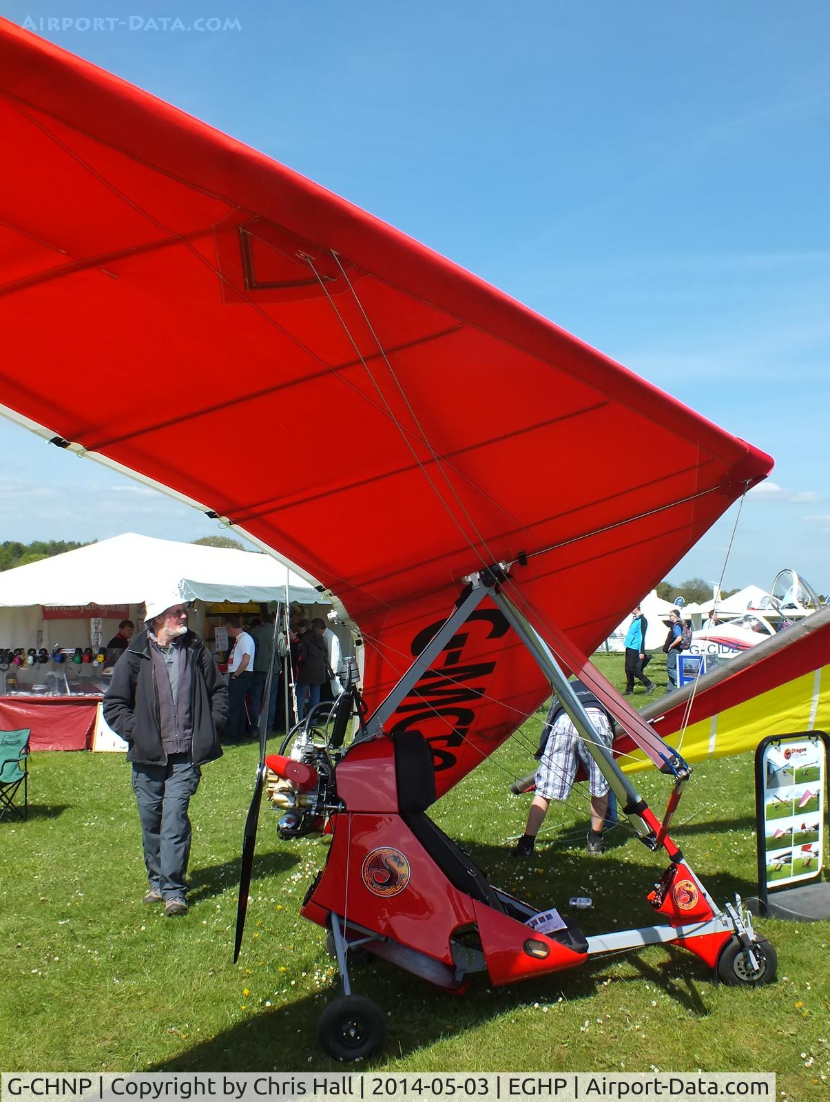 G-CHNP, 2012 Flylight Airsports Dragon Chaser C/N 084, at the 2014 Microlight Trade Fair, Popham