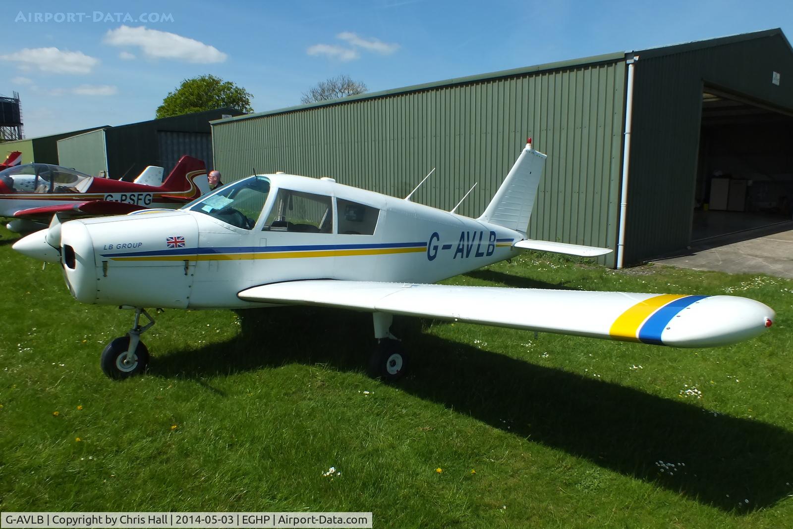 G-AVLB, 1967 Piper PA-28-140 Cherokee C/N 28-23158, at the 2014 Microlight Trade Fair, Popham
