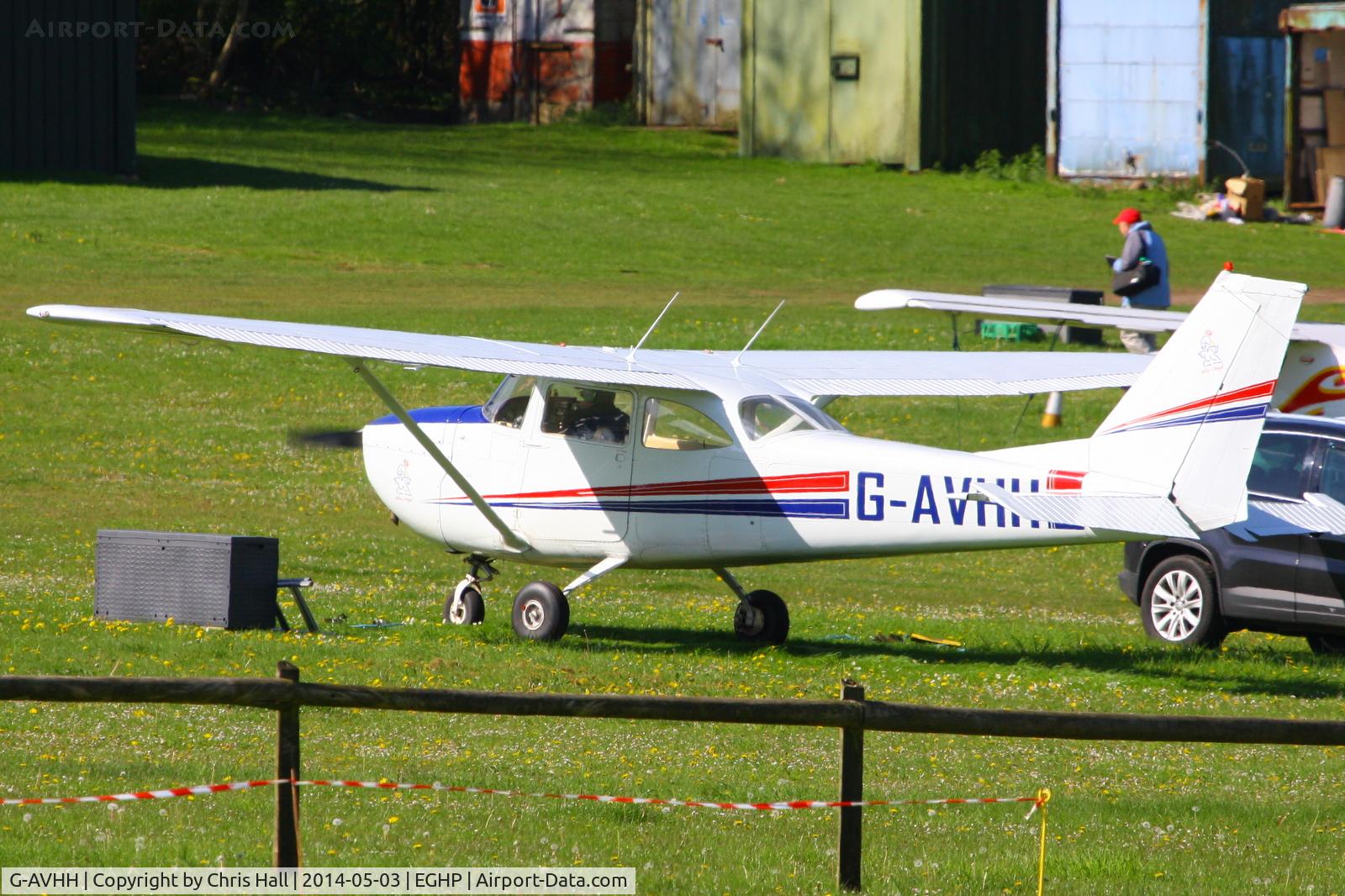 G-AVHH, 1967 Reims F172H Skyhawk C/N 0337, at the 2014 Microlight Trade Fair, Popham