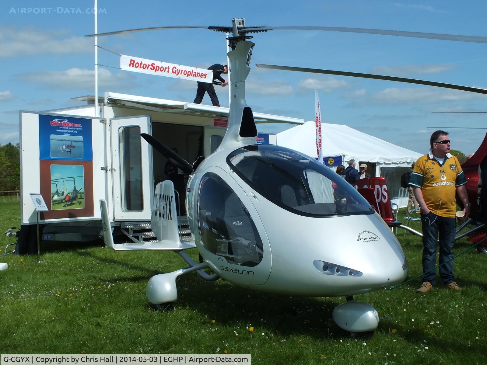 G-CGYX, 2011 Rotorsport UK Cavalon C/N RSUK/CVLN/001, at the 2014 Microlight Trade Fair, Popham