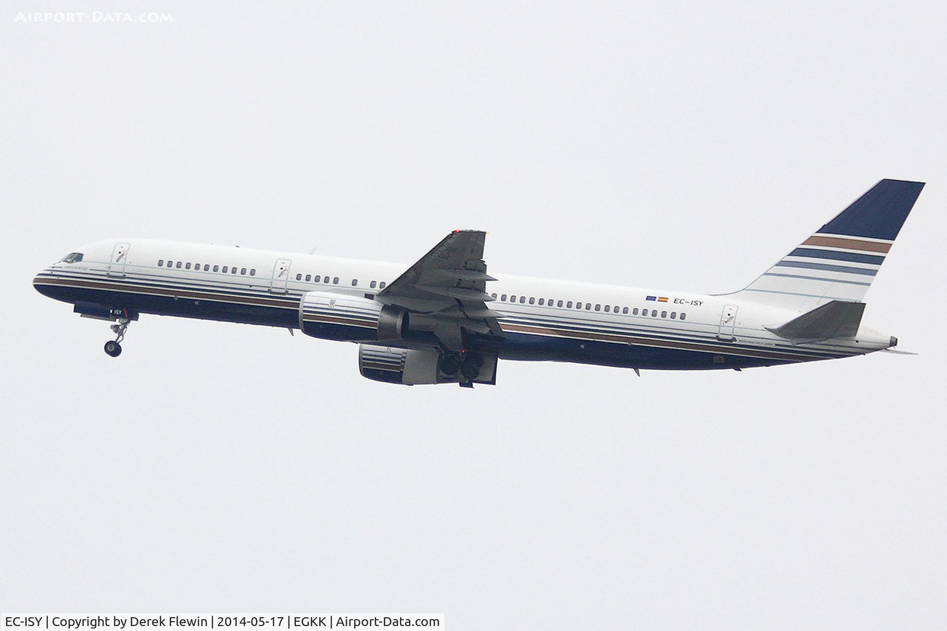 EC-ISY, 1993 Boeing 757-256 C/N 26241, Seen pulling out from runway 26R at EGKK.