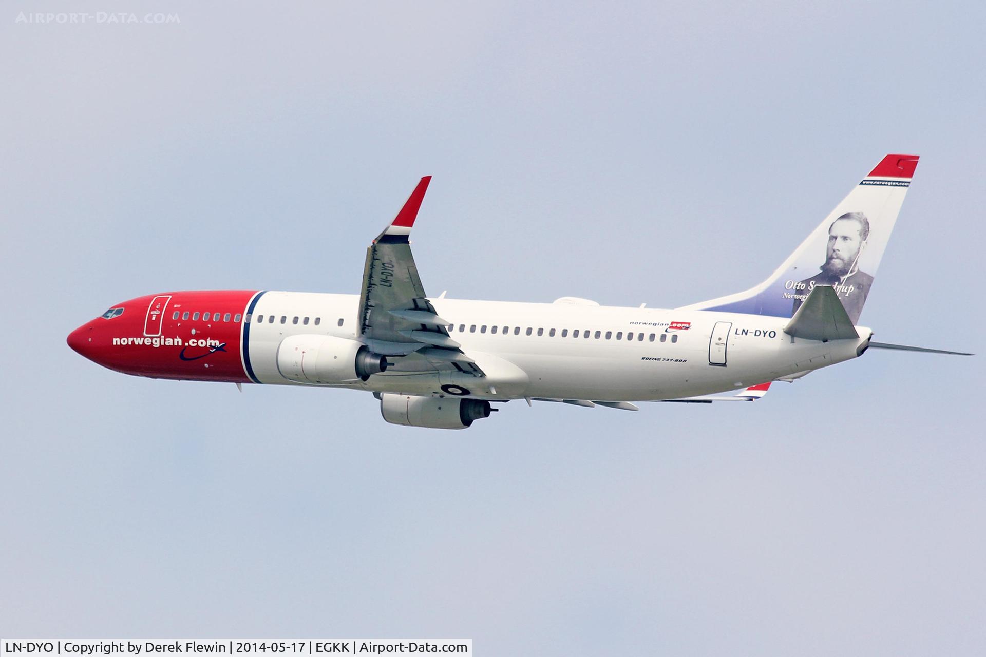 LN-DYO, 2011 Boeing 737-8JP C/N 40868, Seen pulling out from runway 26R at EGKK.