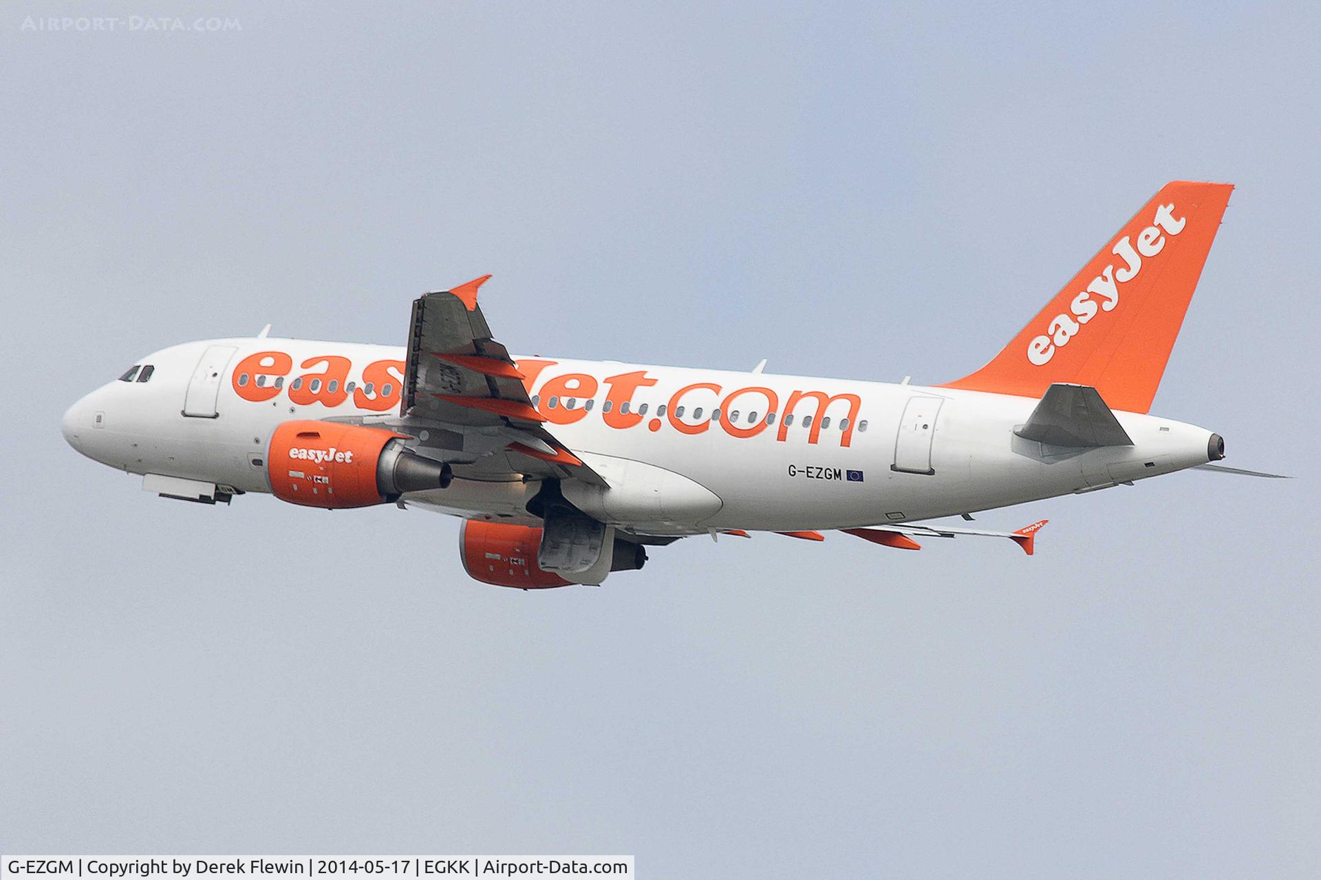 G-EZGM, 2011 Airbus A319-111 C/N 4778, Seen pulling out from runway 26R at EGKK.