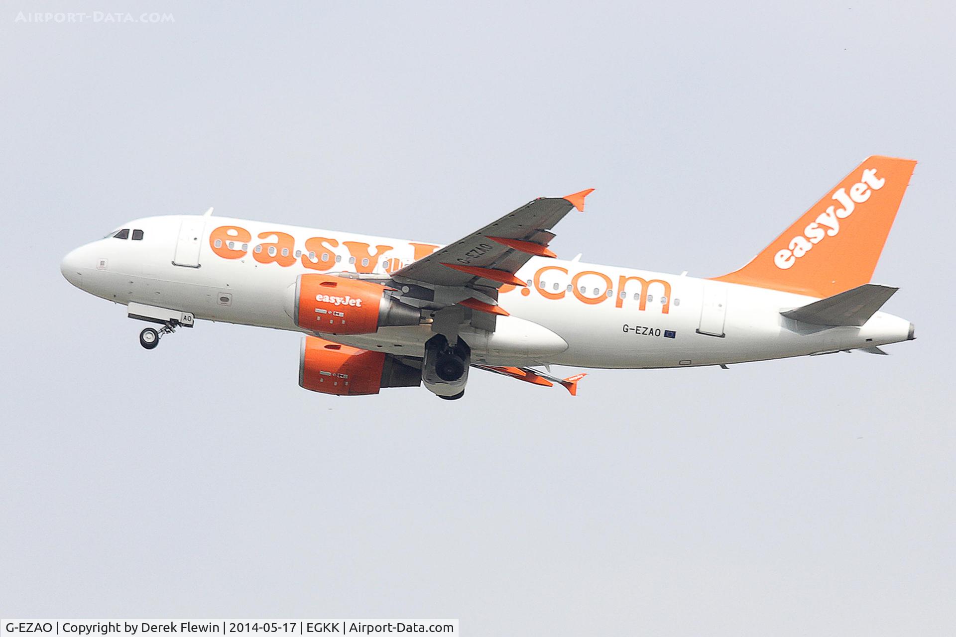 G-EZAO, 2006 Airbus A319-111 C/N 2769, Seen pulling out from runway 26R at EGKK.