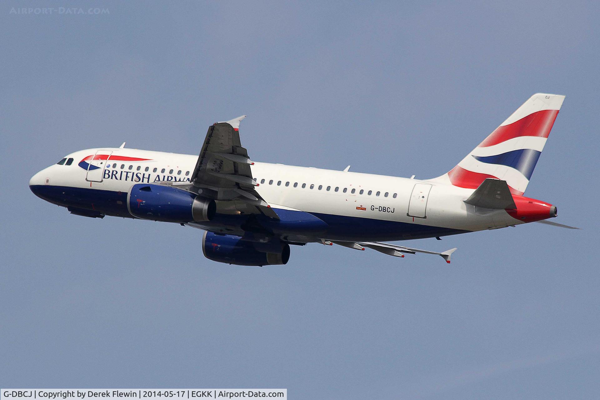 G-DBCJ, 2006 Airbus A319-131 C/N 2981, Seen pulling out from runway 26R at EGKK.