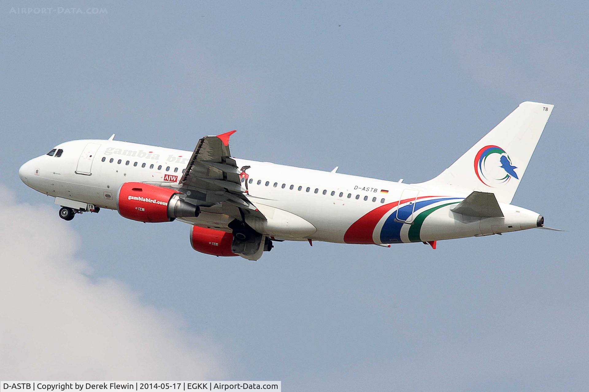 D-ASTB, 2011 Airbus A319-112 C/N 4691, Seen pulling out from runway 26R at EGKK.