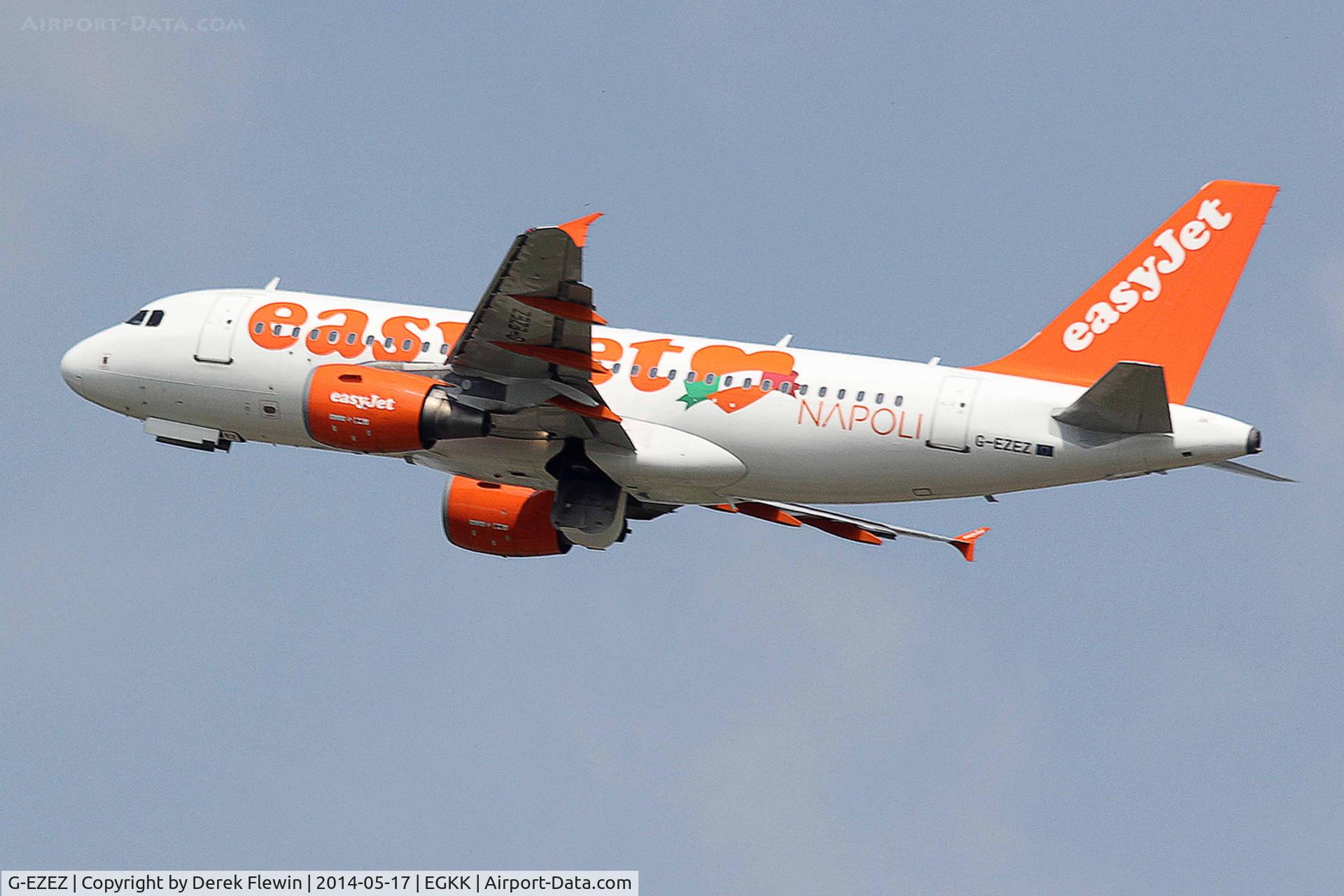 G-EZEZ, 2004 Airbus A319-111 C/N 2360, Seen pulling out from runway 26R at EGKK.