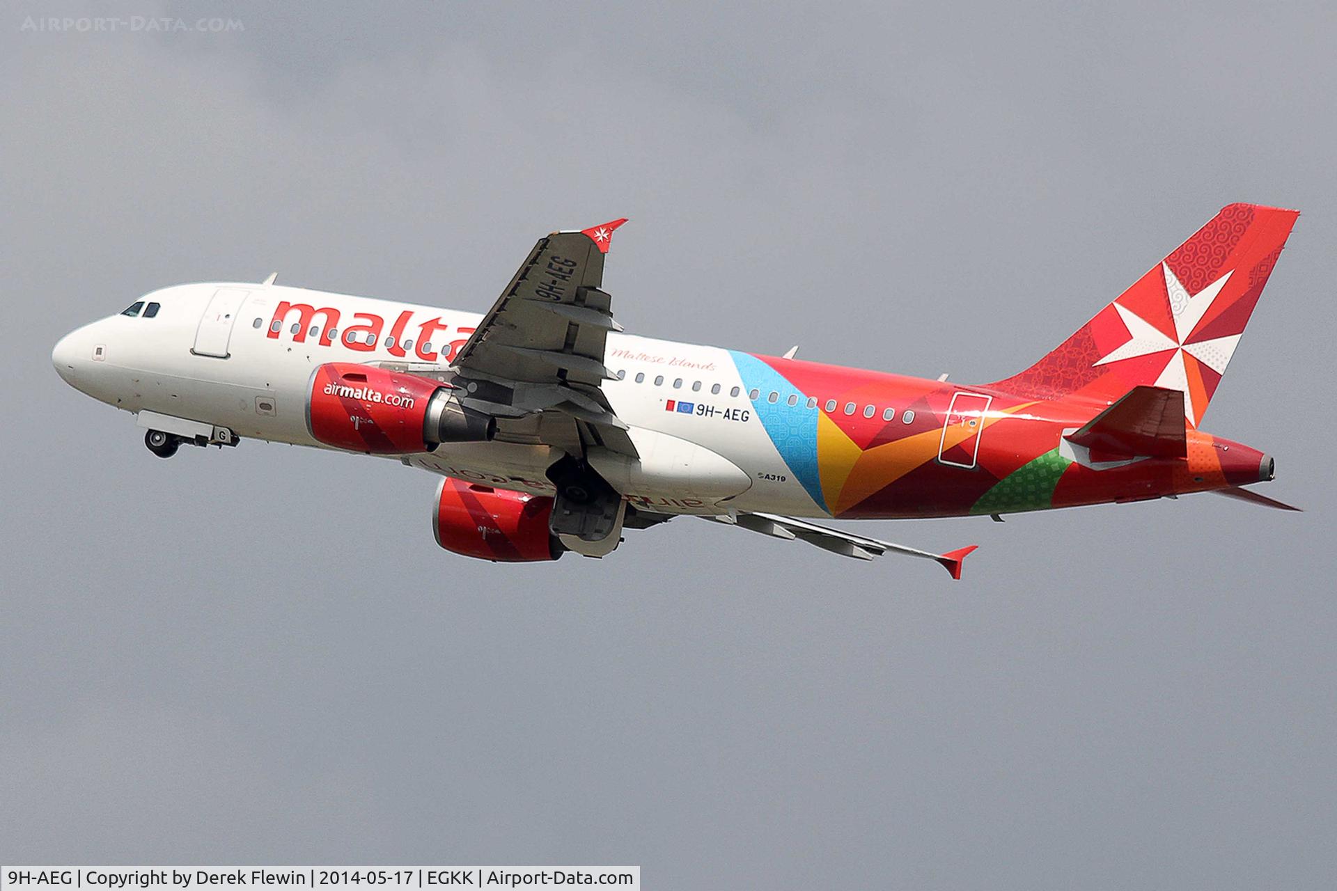 9H-AEG, 2003 Airbus A319-112 C/N 2113, Seen pulling out from runway 26R at EGKK.