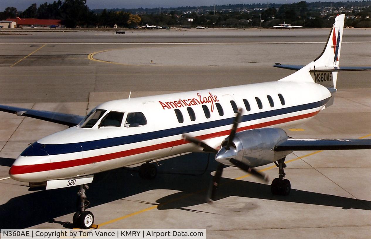 N360AE, 1987 Fairchild SA-227AC Metro III C/N AC-675, N360AE at KMRY late 1980s spinning both props for a flight to LAX.