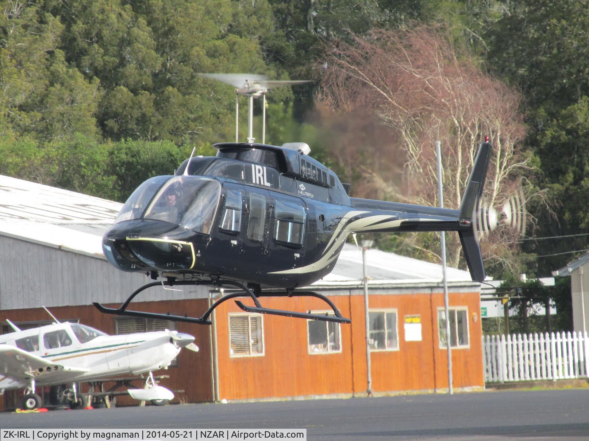 ZK-IRL, 1981 Bell 206L-1 LongRanger II C/N 45549, Departing ardmore