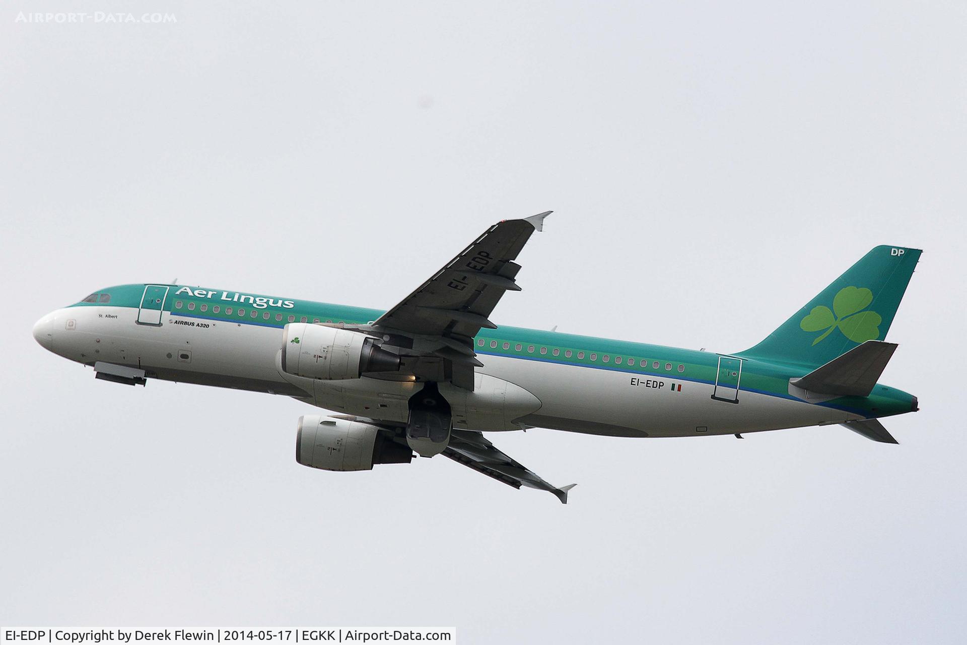 EI-EDP, 2009 Airbus A320-216 C/N 3781, Seen pulling out from runway 26R at EGKK.