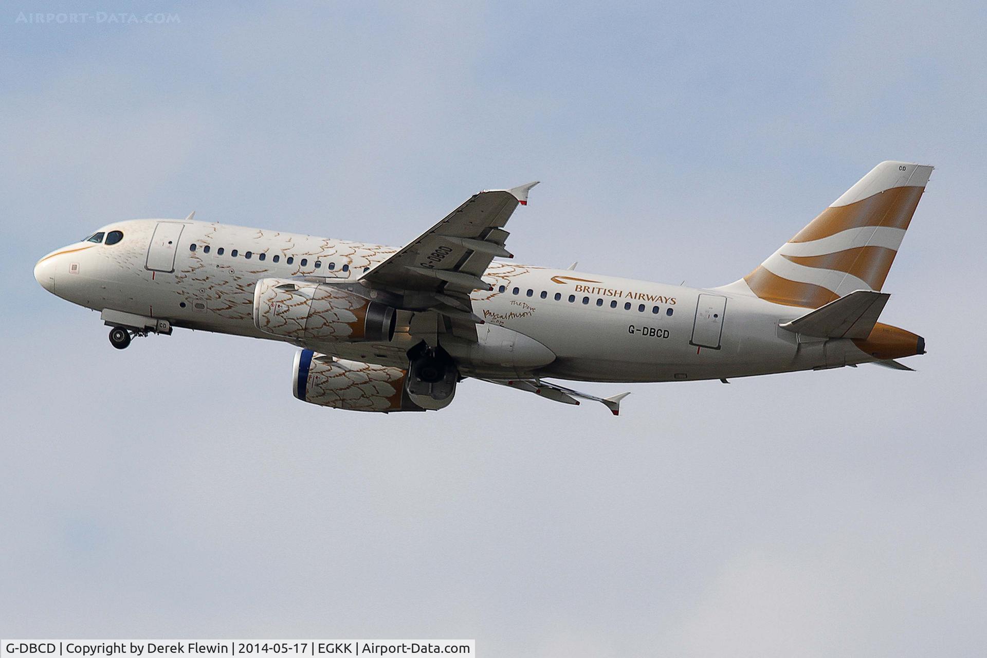 G-DBCD, 2005 Airbus A319-131 C/N 2389, Seen pulling out from runway 26R at EGKK.