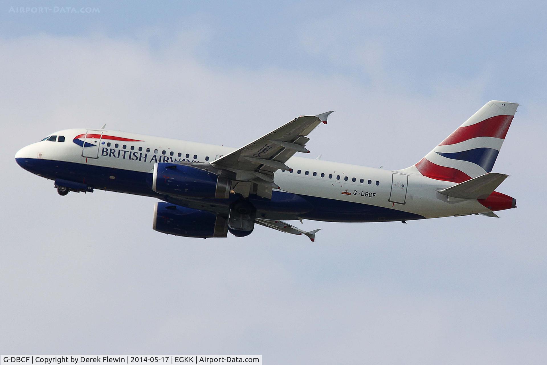 G-DBCF, 2005 Airbus A319-131 C/N 2466, Seen pulling out from runway 26R at EGKK.