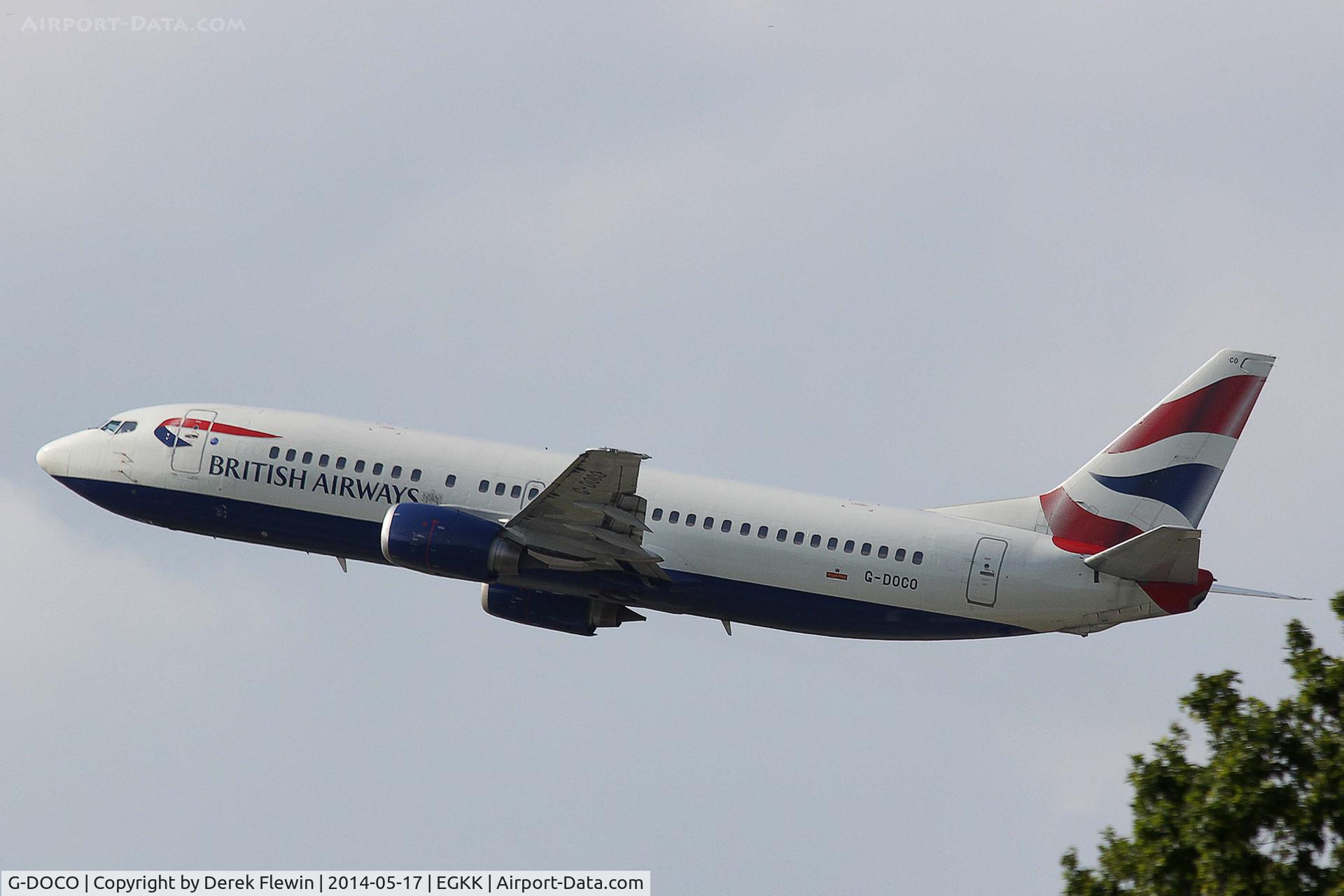 G-DOCO, 1992 Boeing 737-436 C/N 25849, Seen pulling out from runway 26R at EGKK.