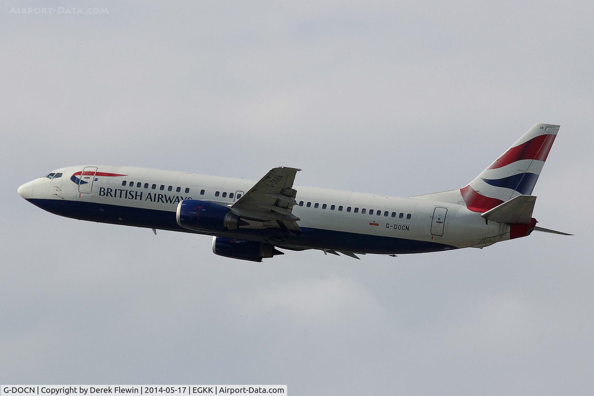 G-DOCN, 1992 Boeing 737-436 C/N 25848, Seen pulling out from runway 26R at EGKK.