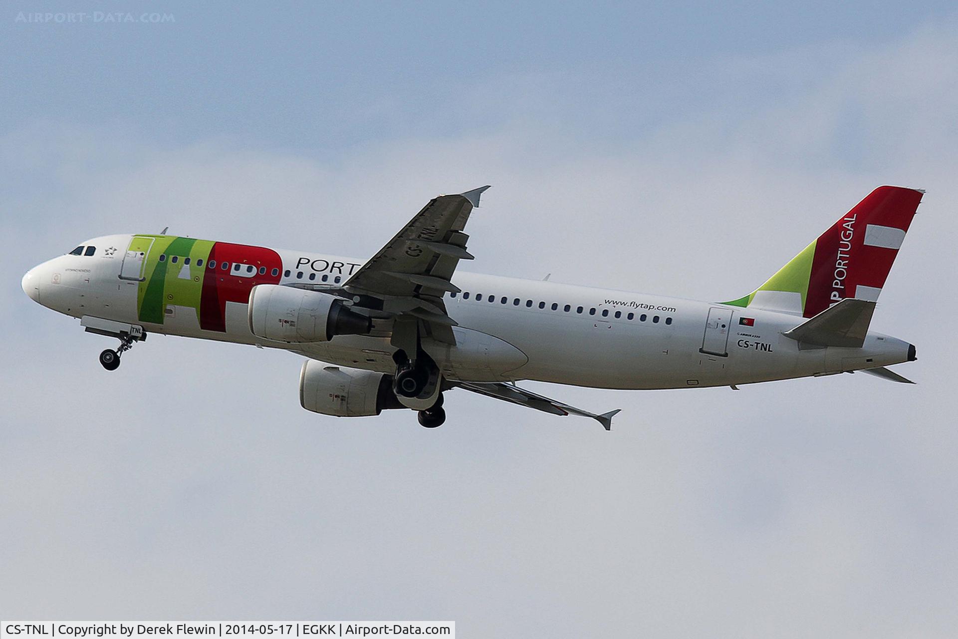 CS-TNL, 2000 Airbus A320-214 C/N 1231, Seen pulling out from runway 26R at EGKK.