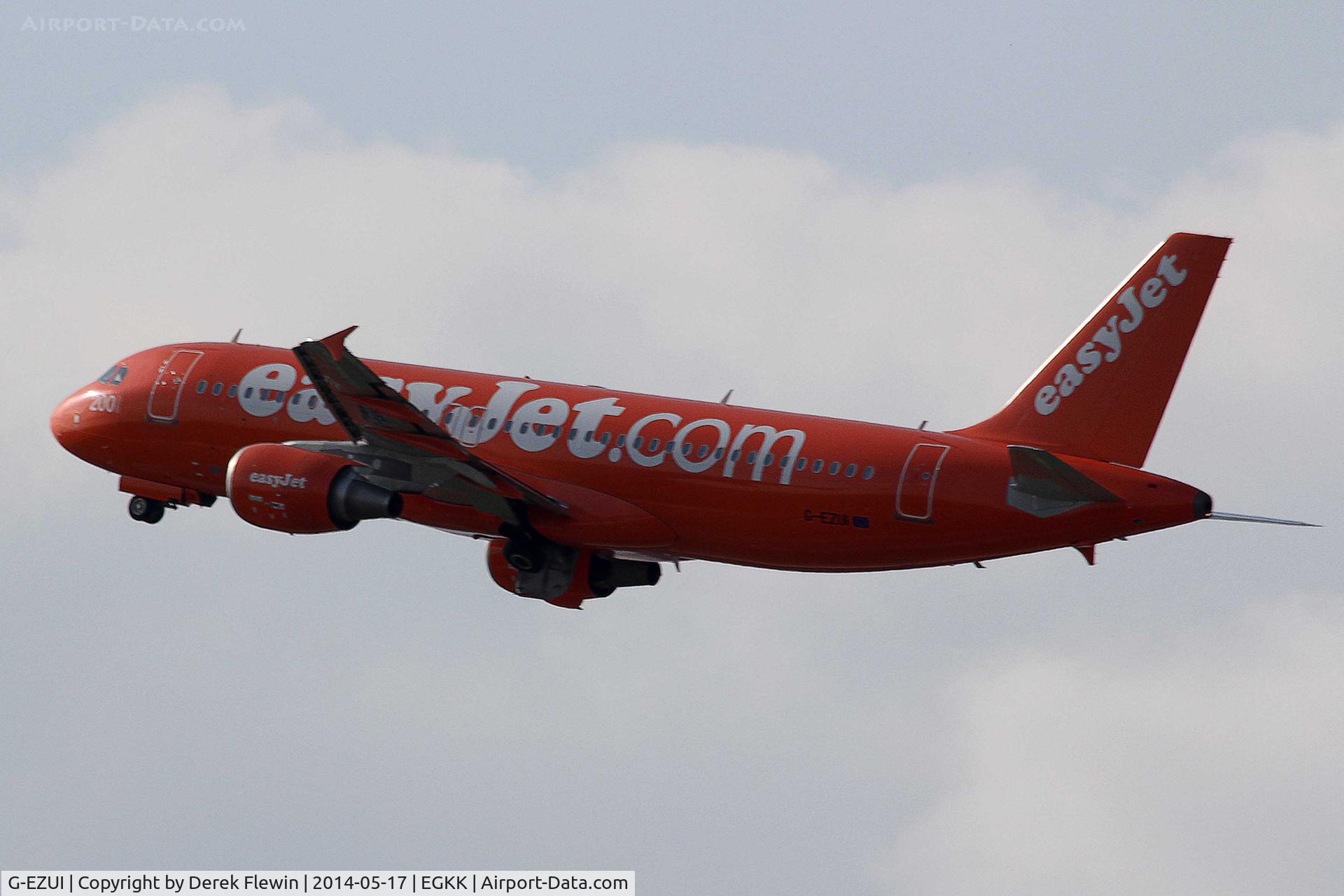G-EZUI, 2011 Airbus A320-214 C/N 4721, Seen pulling out from runway 26R at EGKK.
