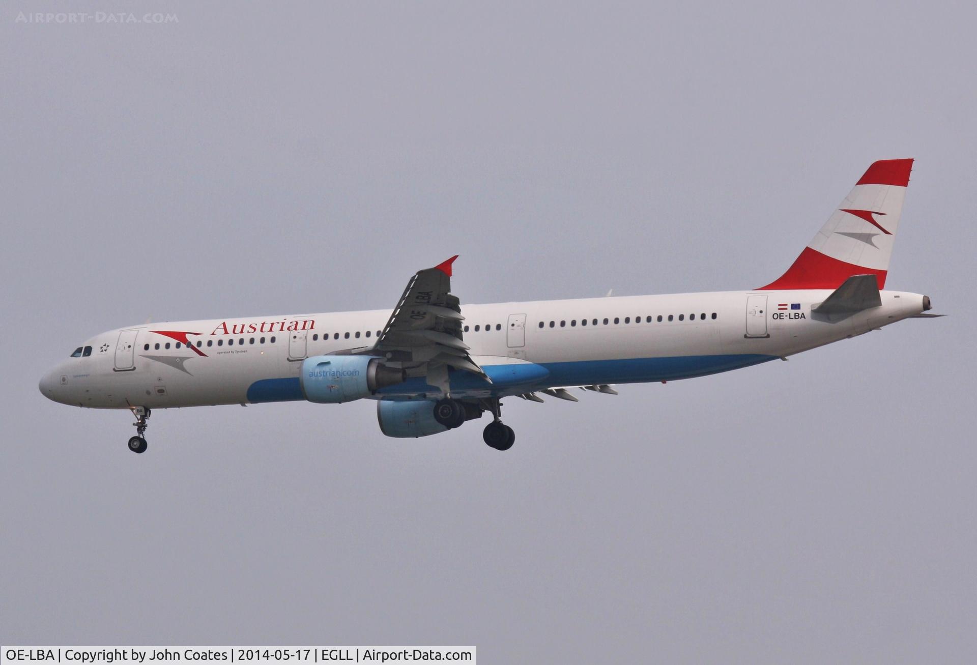 OE-LBA, 1995 Airbus A321-111 C/N 552, Arriving 27L