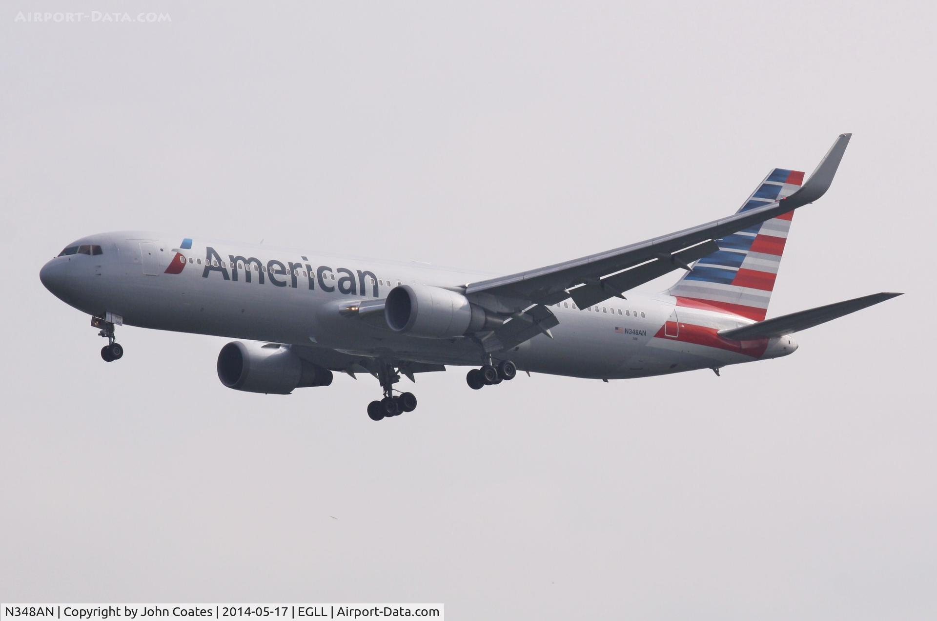 N348AN, 2003 Boeing 767-323/ER C/N 33087, Approach 27L