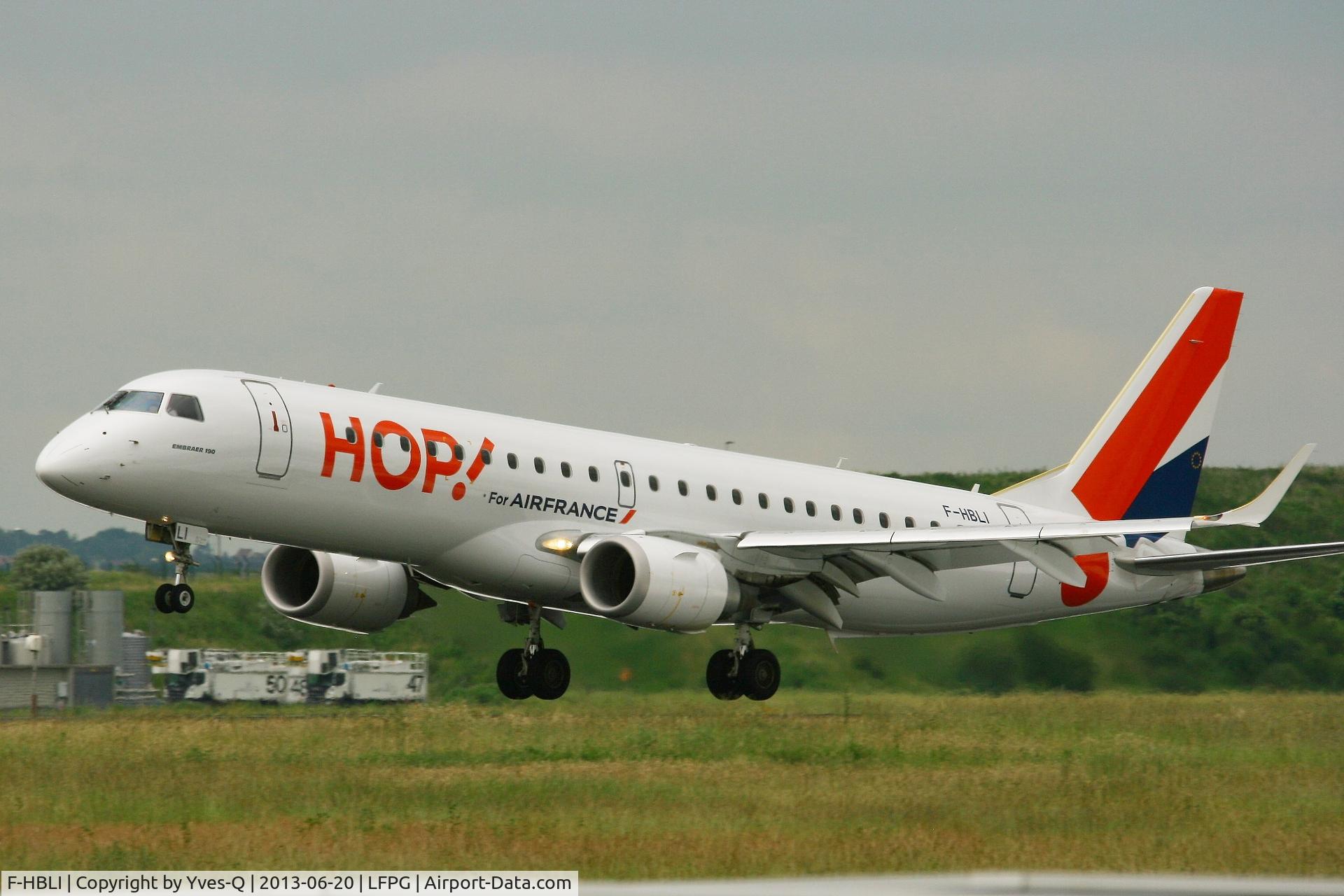 F-HBLI, 2009 Embraer 190LR (ERJ-190-100LR) C/N 19000298, Embraer ERJ-190LR, Landing Rwy 26L, Roissy Charles De Gaulle Airport (LFPG-CDG)