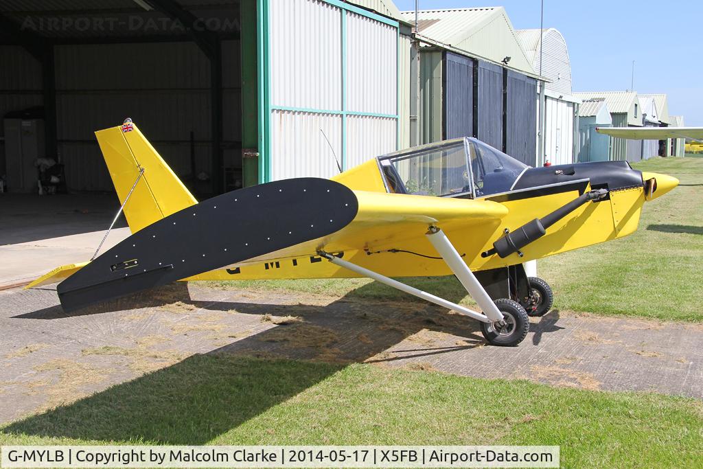 G-MYLB, 1993 Team Mini-Max 91 C/N PFA 186-12419, Team Minimax 91. Now flying in her new colour scheme, Fishburn Airfield, May 2014