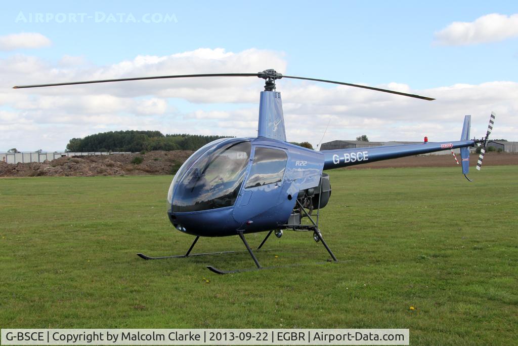 G-BSCE, 1989 Robinson R22 Beta C/N 1245, Robinson R22 Beta at The Real Aeroplane Club's Helicopter Fly-In, Breighton Airfield, September 2013.