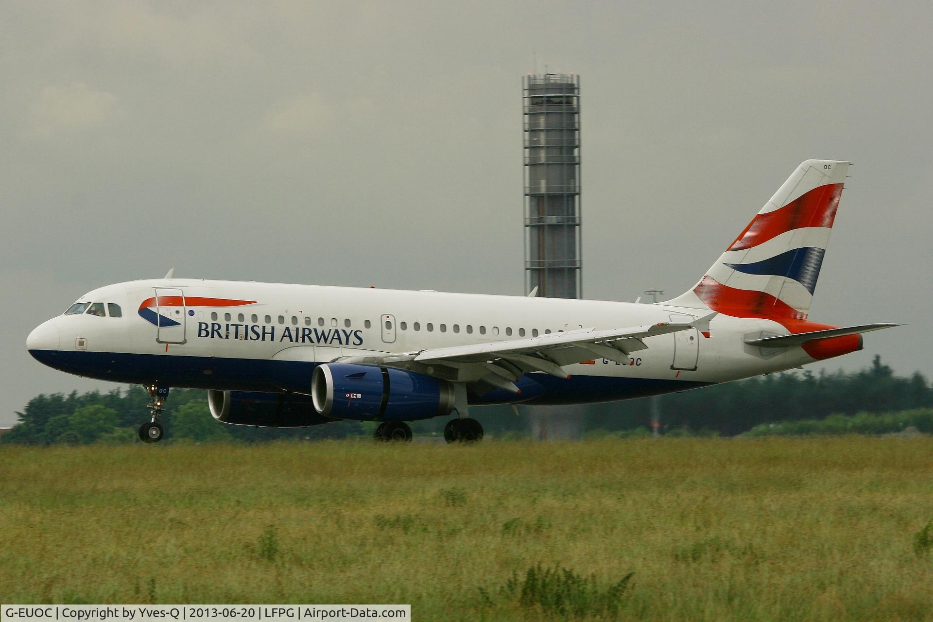 G-EUOC, 2001 Airbus A319-131 C/N 1537, Airbus A319-131, Landing Rwy 26L, Roissy Charles De Gaulle Airport (LFPG-CDG)