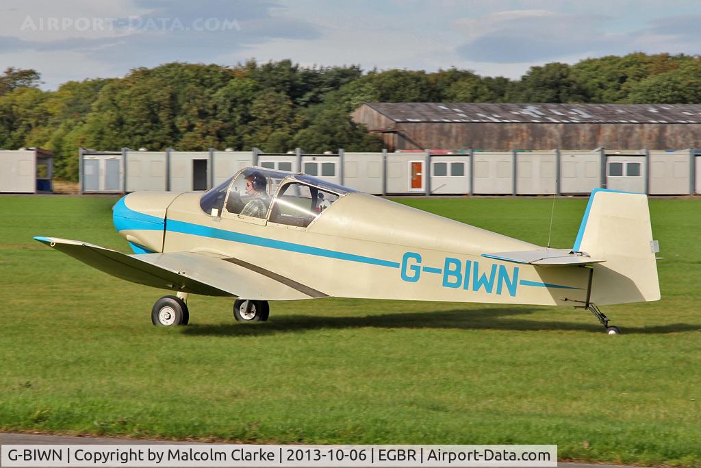 G-BIWN, 1966 Jodel D-112 C/N 1314, Jodel D-112 at The Real Aeroplane Club's Pre-Hibernation Fly-In, Breighton Airfield, October 2013.
