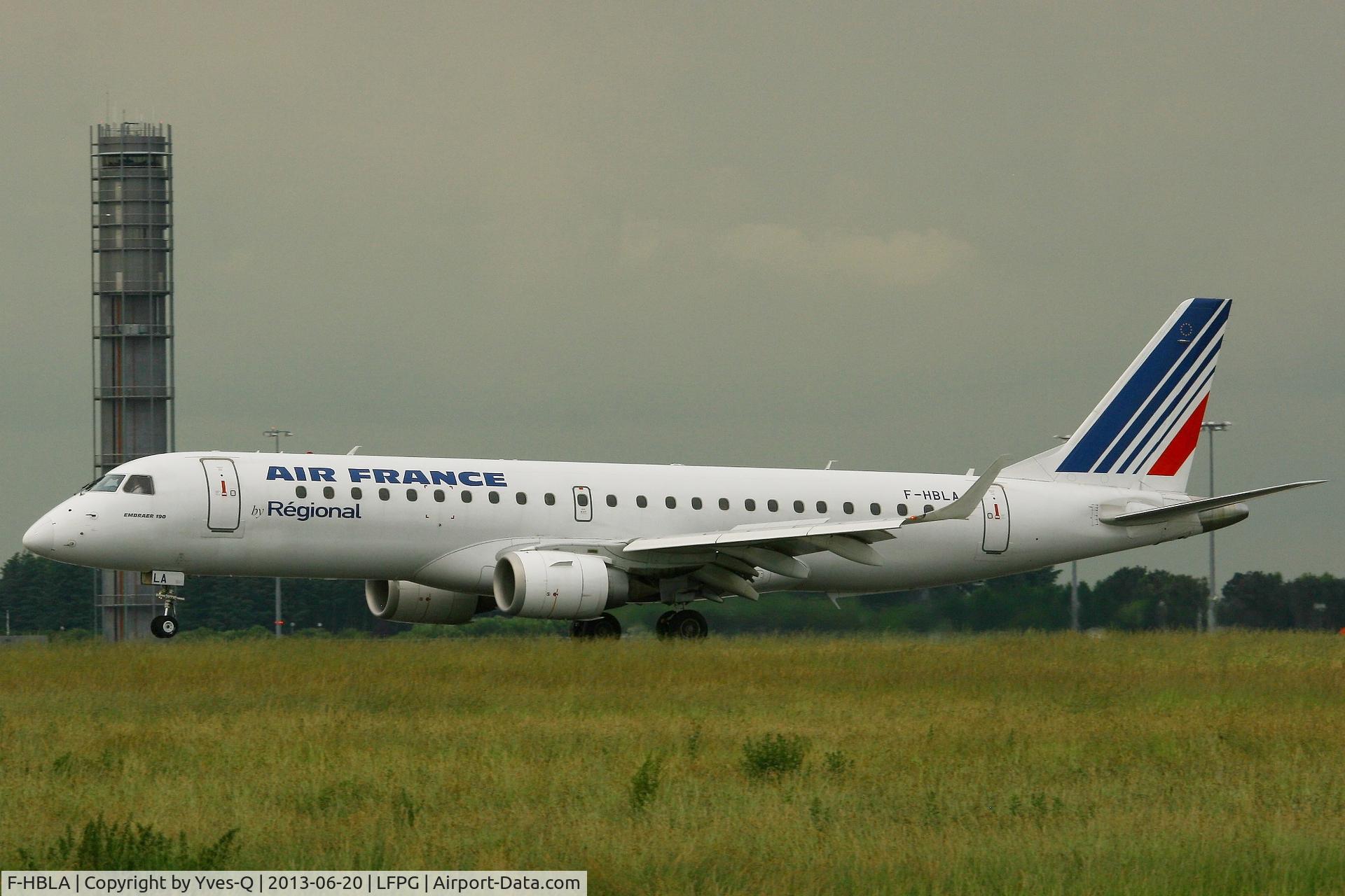 F-HBLA, 2007 Embraer 195LR (ERJ-190-200LR) C/N 19000051, Embraer ERJ-190AR, Landing Rwy 26L, Roissy Charles De Gaulle Airport (LFPG-CDG)
